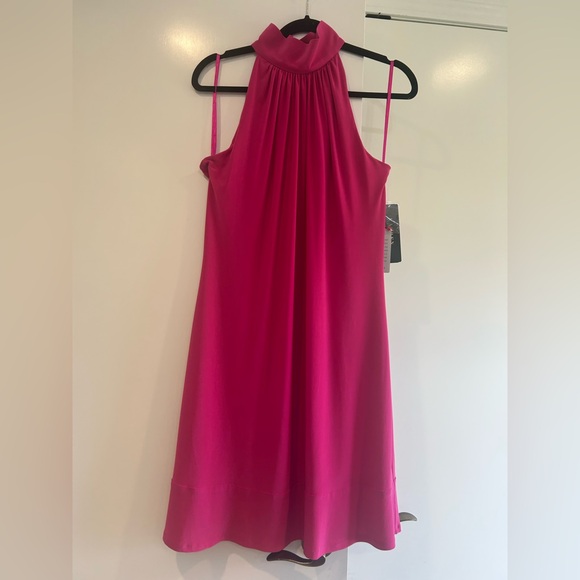 Lauren Ralph Lauren Hot Pink High Neck A Line Sleeveless Dress 12 Barbiecore - Picture 2 of 12